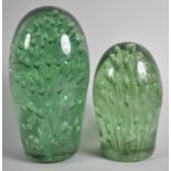 Two Glass Victorian Glass Dumps, Tallest 15.5cm, Both Condition Issues