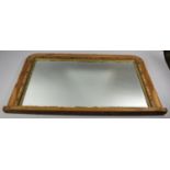 An Edwardian Inlaid Walnut Framed Overmantel Mirror, 84.5cm Wide