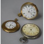 A Collection of Three Pocket Watches to Include Gold Plated Elgin Cased Example, Slim Gold Plated