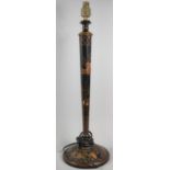 An Edwardian Chinoiserie Tall Table Lamp Base with Circular Stand, 64cm high