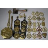 A Collection of Horse Brass, Strap, Barrel Tap, Hunting Horn, Chestnut Roaster etc