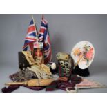A Collection of Various Items to Include Money Box Doll, Vintage Photograph Album, Union Jack Flags,