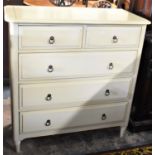 A Modern Cream Painted Chest of Two Short and Three Long Drawers, 97.5cm wide