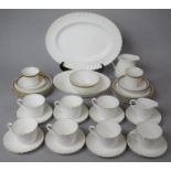 A Collection of Gilt and White Decorated Teawares to Comprise Part Set of Wedgwood Gold Chelsea,