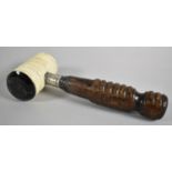 A Silver Banded Ivory Mounted Gavel, Birmingham 1914, 18cm Long