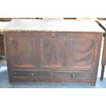 A 19th Century Lift Top Three Panel Mule Chest with Two Base Drawers, 108cm Wide