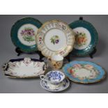 A Collection of Various Cabinet Plates and Cups to Include Continental Hand Painted Plates, Royal