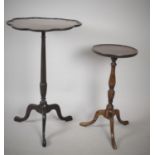 A Mid 20th Century Scalloped Edged Tripod Wine Table and a Smaller Example