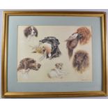 A Framed Ross Goody 1981 Print of Sporting Dogs, 39x29cm