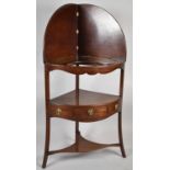 A Georgian Mahogany Gentleman's Corner Washstand with Hinged Top Having Cut Outs for Washbowl etc,