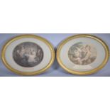 A Pair of Gilt Framed Coloured Engravings, Affection and Innocents and Maternal Instruction, Early