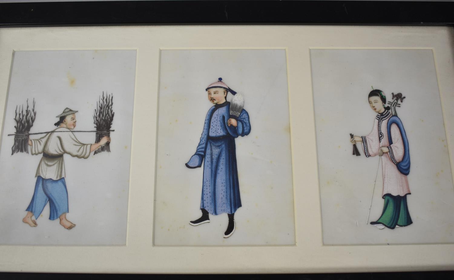 Two Pairs of Framed Chinese Paintings on Silk - Image 4 of 5