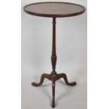 An Edwardian Mahogany Circular Topped Tripod Wine Table with String Inlay, 45cm Diameter