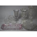 A Collection of Various Moulded Glassware to Include Vases, Tray etc