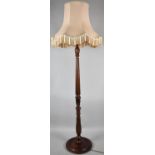 A Nice Quality Mid 20th Century Reeded Mahogany Standard Lamp and Shade