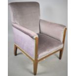 An Edwardian String Inlaid and Upholstered Ladies Upholstered Nursing Chair