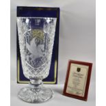 A Large Limited Edition Edinburgh Crystal Caledonia Collection Flight of Pegasus Tapered Glass Vase,