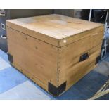 A Metal Mounted Two Handled Pine Storage Box, 69x69x46cm