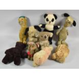 A Collection of Six Soft Toys to Include Yogi Bear, Zoo, Koala Bear, Merrythought Pixie Mouse,