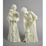 Two Royal Worcester Creamware Figures, First Steps and Once Upon a Time, with Certificates