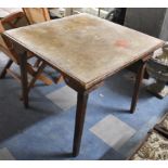 A Vintage Vono Folding Table with Pull Out Cup Holders, and Velvet Playing Surface, 91cm Square