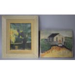 A Framed Print on Canvas of Art Dealer and Naive Oil on Canvas Depicting Wesleyan Chapel