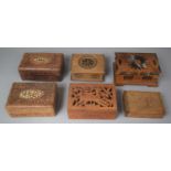 A Collection of Six Various Continental Inlaid Boxes