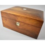 A Late 19th Century Rosewood Ladies Workbox with Mother of Pearl Escutcheons, Missing Inner Tray,