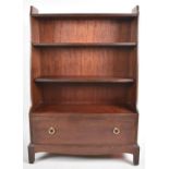 A Stag Mahogany Two Shelf Waterfall Bookcase with Base Drawer, 76cm Wide