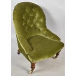 A Late Victorian Buttoned Upholstered Ladies Nursing Chair