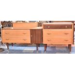 A Two Piece 1960's Bedroom Suite Comprising Three Drawer Chest and Dressing Chest