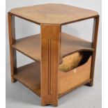 A Mid 20th Century Square Topped Coffee Table with Front Magazine Store and Centre Shelf, 45.5cm,