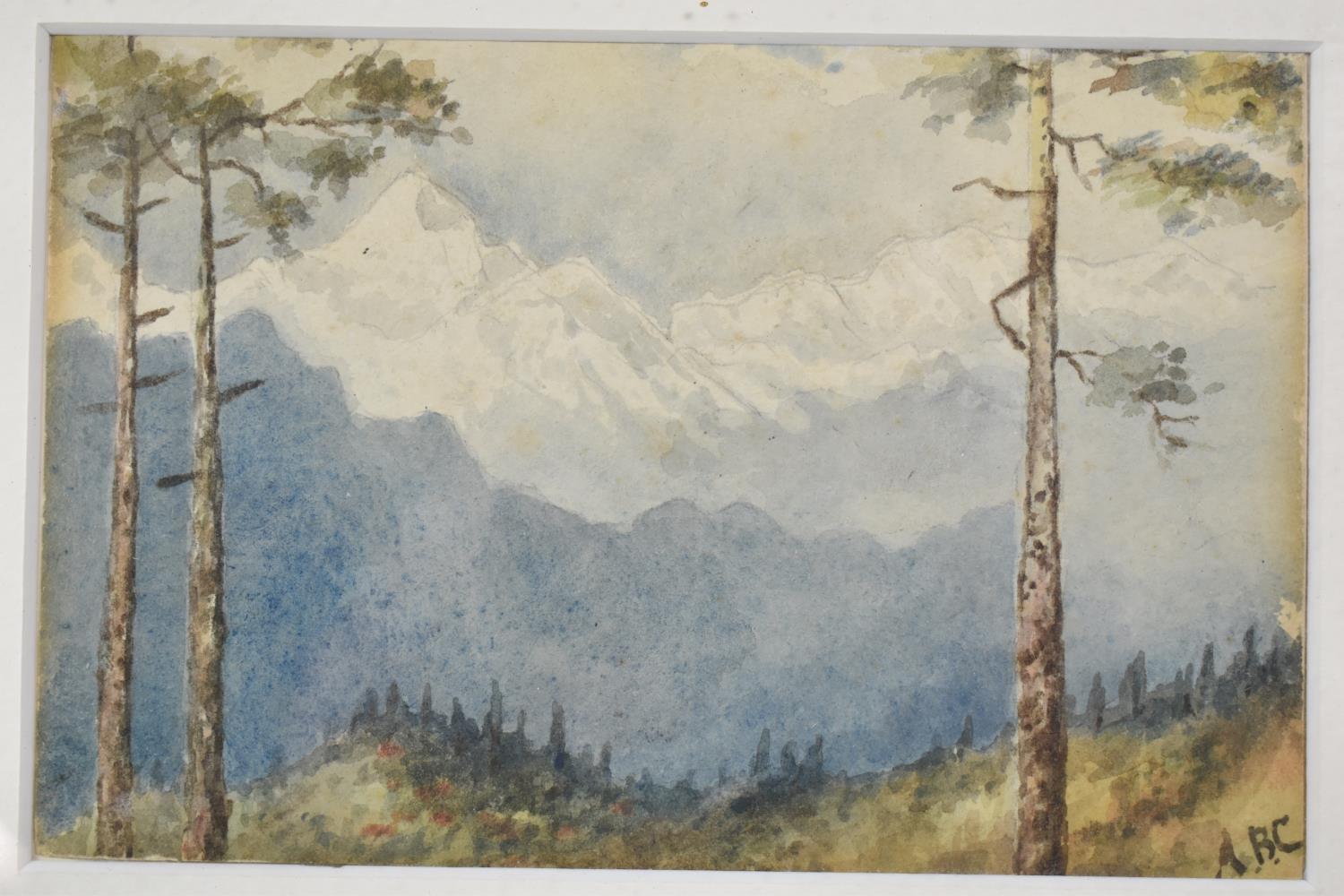 A Small Framed Watercolour Depicting Alpine Scene, Monogrammed ABC, 16x10cm - Image 2 of 2