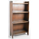 An Oak Galleried Waterfall Four Shelf Open Bookcase, 50.5cm Wide and 100cm High