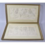 A Pair of Framed Prints, Classical Cavalry and Soldiers, Each 39x19cm