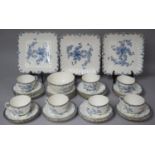 A Royal Worcester Mansfield Pattern Teaset to Comprise Six Cups, Eleven Saucers, Twelve Side Plates,