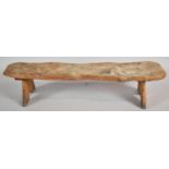 An Elm Topped Low Stool, 90cm Wide