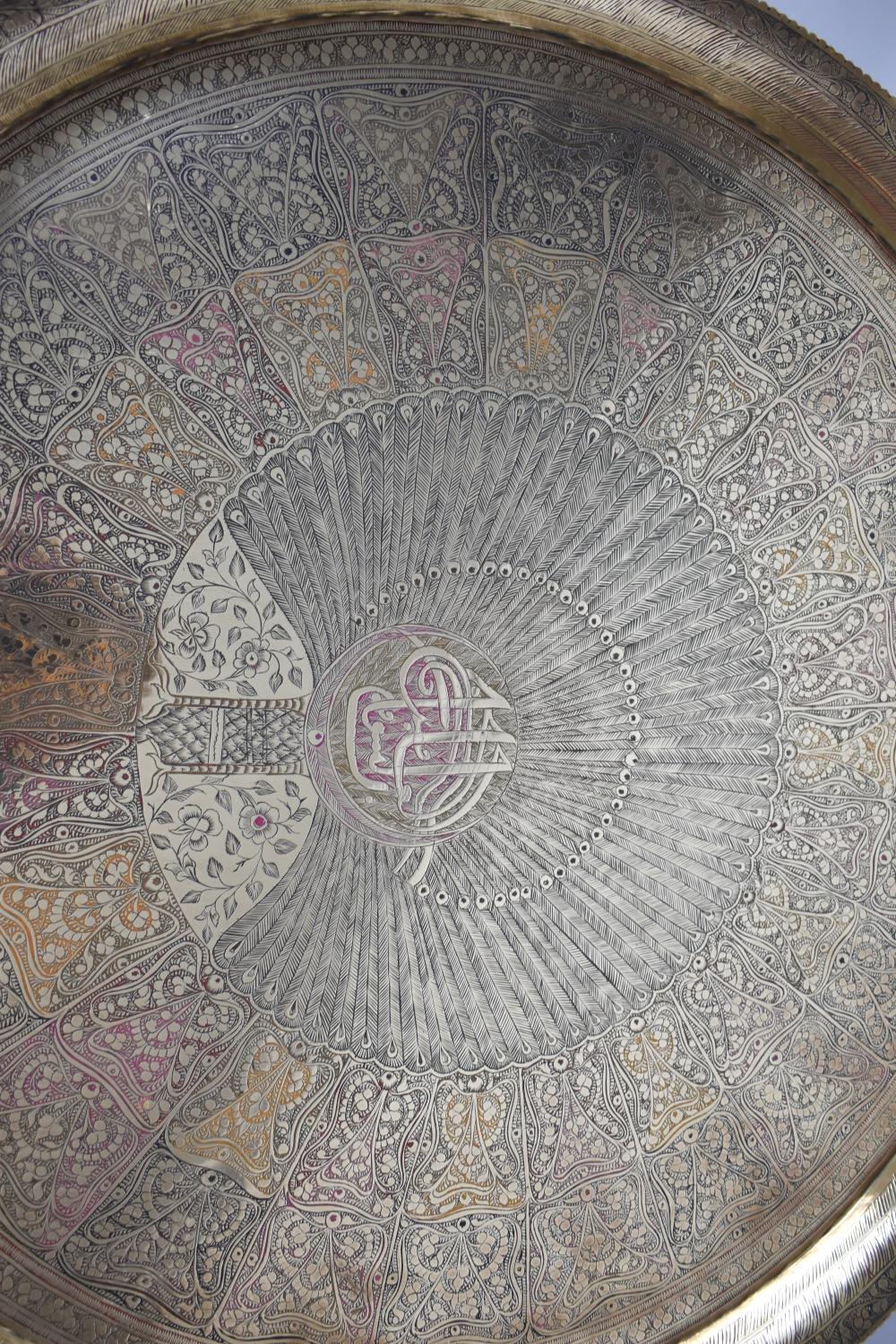 An Indian Brass Benares Tray Top Table, 69cm Diameter - Image 2 of 2