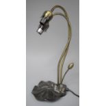 A Reproduction Two Branch Table Lamp in the Form of Flowers, 41cm high