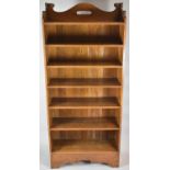 A Large Arts and Craft Influenced Oak Six Shelf Open Bookcase, 86.5cm Wide