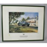 A Framed Print of Bentley Mulsanne Turbo After Michael Turner, 51x43cm