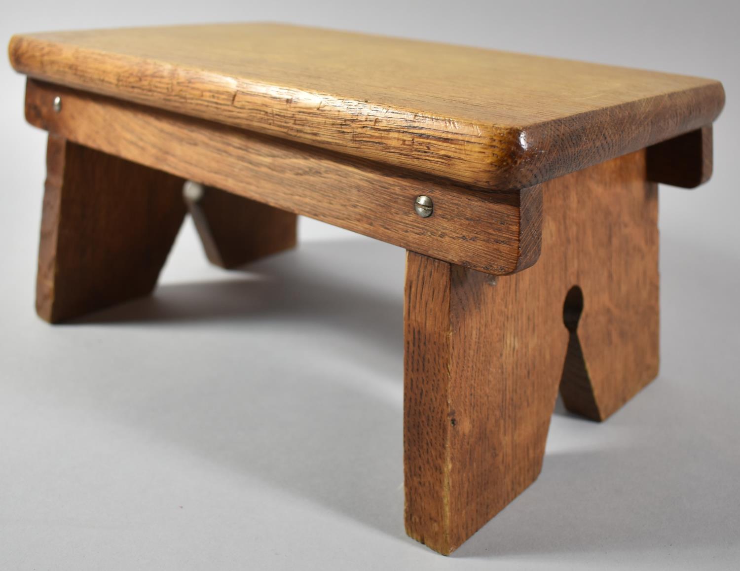 A Small Mid 20th Century Rectangular Oak Stool, 29.5cm x 18.5cm