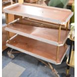 A Vintage Three Tier Industrial Trolley, 92cm Long