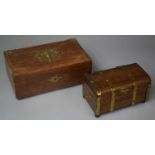 Two Brass Mounted Wooden Boxes, the Largest 22cm Wide