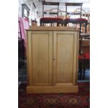 A Galleried String Inlaid Side Cabinet with Panelled Doors to Shelved Interior, Somewhat Sun