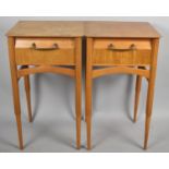 A Pair of Danish Mid 20th Century Single Drawer Bedside Tables, Each 38cm wide