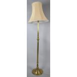 A Mid 20th Century Reeded Column Standard Lamp with Shade