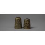 Two Hallmarked Silver Thimbles
