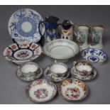 A Collection of 19th Century and Later Ceramics to Comprise Oriental Scene Transfer Printed