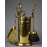 A Mid 20th Century Brass Fire Companion Set, 25.5cm High